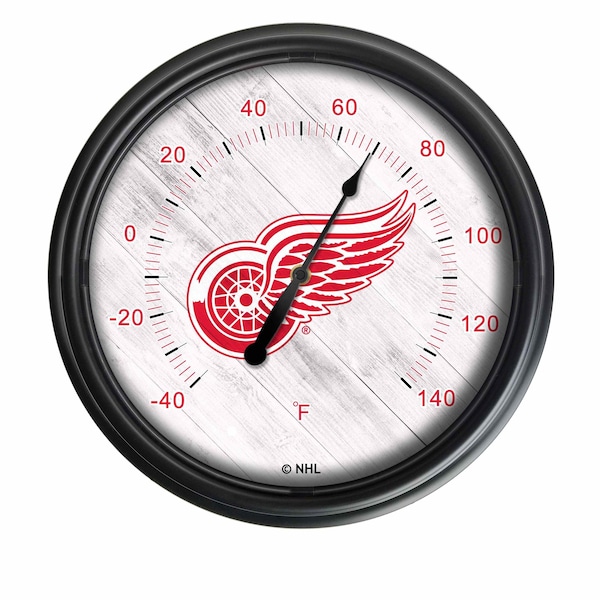 Holland Bar Stool Co Detroit Red Wings Indoor/Outdoor LED Thermometer ODThrm14BK-08DetRed - main