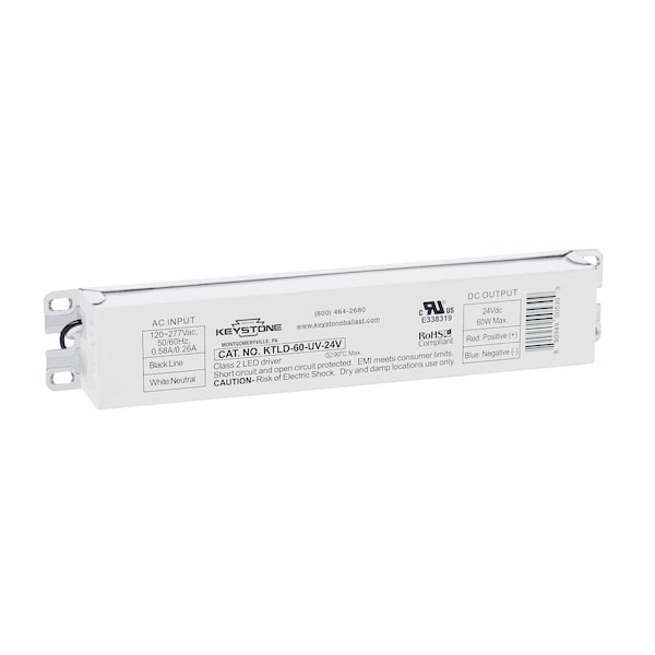 Keystone LED Driver, 24V Constant Voltage output, 120-277V Input, 60W Max. KTLD-60-UV-24V-CP - main