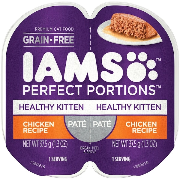 Iams Perfect Portions Healthy Kitten 2.6 Oz. Chicken Flavor Wet Kitten Food 109043 - main