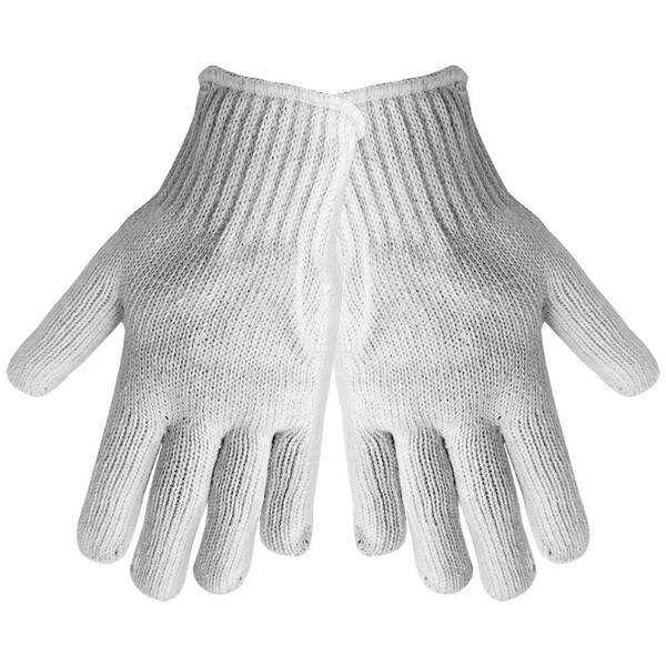 Global Glove 900 Gram, Bleached White, Poly/Cotton String Knit Gloves, Women's, 12PK S90BW-W - main