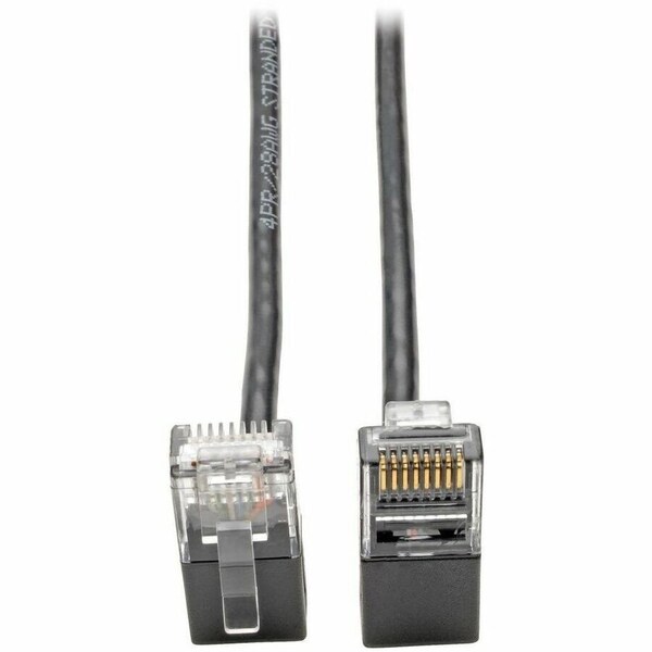 Eaton Tripp Lite Series Right-Angle Cat6 Gigabit Snagless Molded Slim UTP Ethernet Cable RJ45 M/M, N201-SR2-BK - main