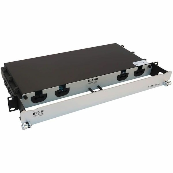Eaton Tripp Lite Series Preloaded Fiber Panel, 1U - 2x 3x8F MTP/MPO-PC F/F 24F Trunk Cables, OM4, RJ45 N48M-2M3X8M-20 - main