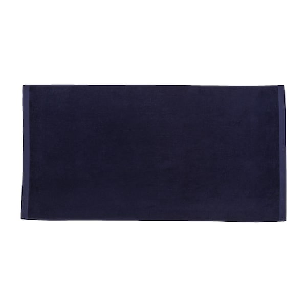 Towelsoft Jumbo Size Terry Dobby Hem Velour Beach Towel Velour Beach Towel 36 inch x 72 inch -Navy HOME-BV1104-NVY - main