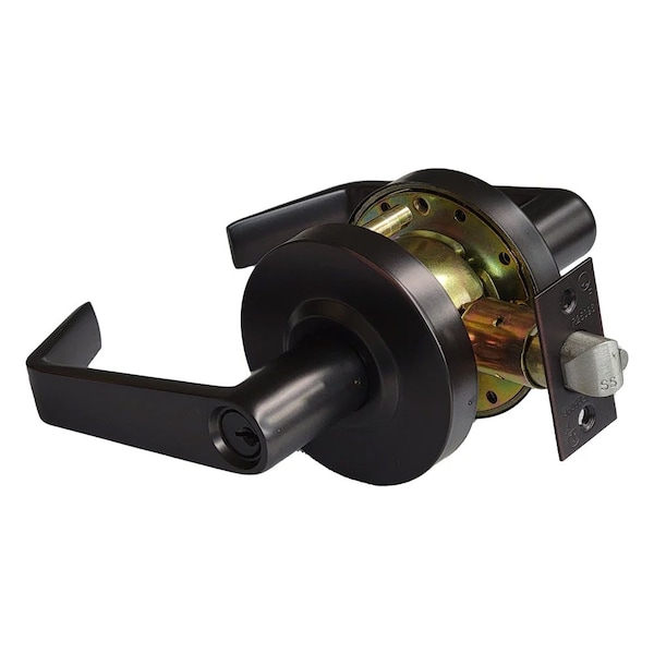 Ecs Hardware Commercial Lever Set Handle, 2-3/4 Standard Backset, Oil Rubbed Bronze, Entrance, Grade 2 ECSH-CL201-ORB-ET - main