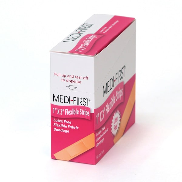 Medique Light Weight Adhesive Bandages, 1x3", PK50 62550 - main