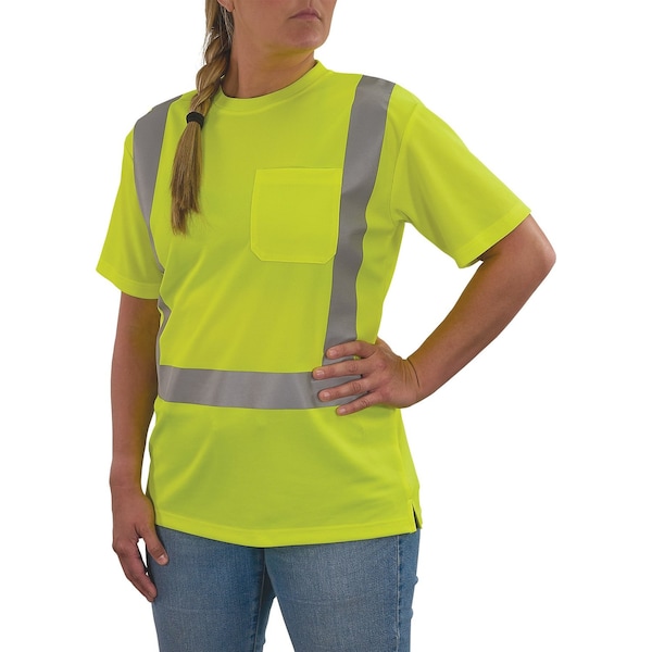 Ergodyne Hi-Vis Shirt, 2XL, Lime, Short Sleeve 22076 - main