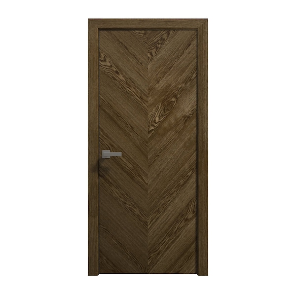 Sartodoors Interior Solid French Door 32 x 84 inches, Ego 5005 Marble Oak, Single Regular Panel Frame Handle EGO5005ID-DMR-3284 - main