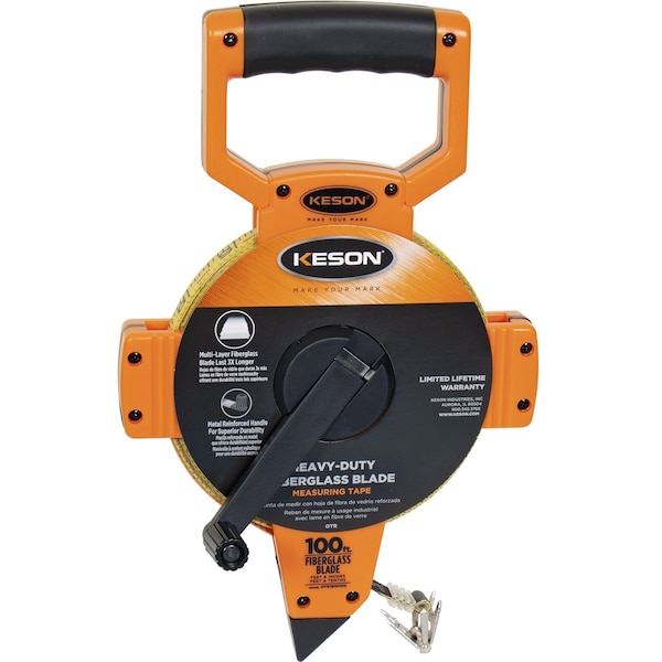 The Brush Man Open-Type Measuring Reel, 100ft TAPE-MEAS 100 - main