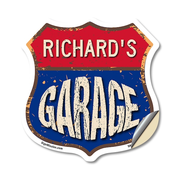Signmission Richard's Garage, 18 Inch X 18 Inch, Vinyl Decal SHI-D-18-383-RICHARD - main