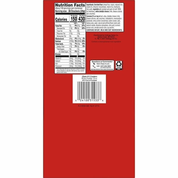 Keebler Cheez-it, White Cheddar, 6 PK 31533 - main