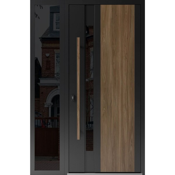 Vdomdoors Steel Door Dekton 0163 Venezia Noce Side Exterior Window Sidelite Entry Door Painted W36+14xH80 Rig DEKTON0163EXD-VEN-W36+14xH80-RH-I - main