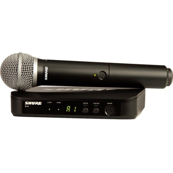 Shure VOCAL SYSTEM WITH (1) BLX4 WIRELESS RECEIVER AND (1) HANDHELD TRANSMITTER WITH P BLX24/PG58-J11 - main
