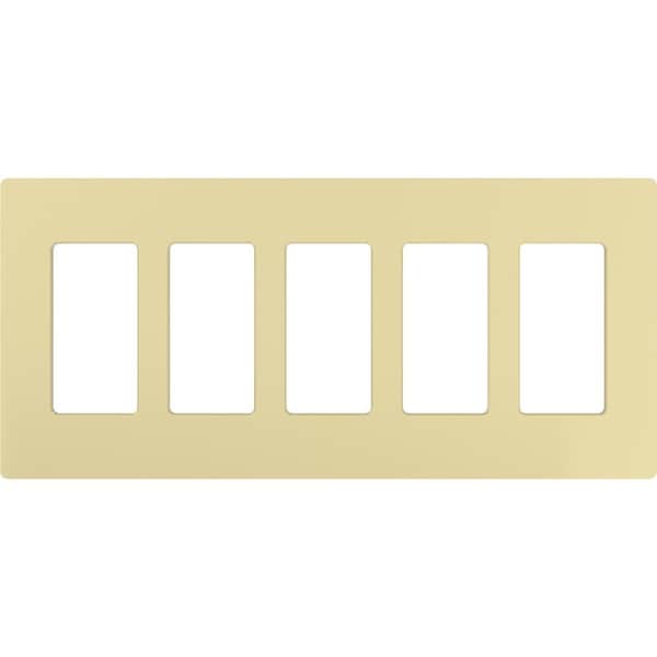 Lutron Designer Wall Plates, Number of Gangs: 5 Gloss Finish, Ivory CW-5-IV - main