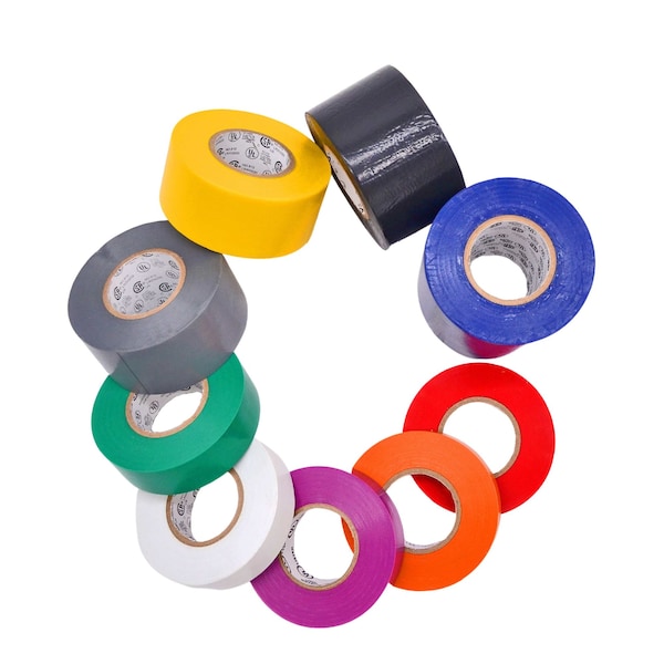 Wod Tape ETR766 General Purpose Electrical Tape Rainbow UL-CSA listed core: 3/4 in. X 66 ft., 100PK WOD ETR766-00750-100-66-RAI - main