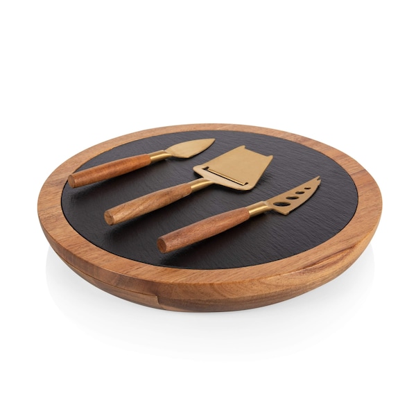 Picnic Time Family Of Brands Insignia Acacia and Slate Serving Board with Cheese Tools 959-00-512-000-0 - main