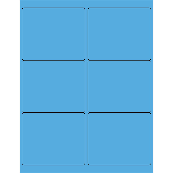 Tape Logic 4 x 3 1/3in Fluorescent Blue Rectangle Laser Labels, 600PK LL180BB - main