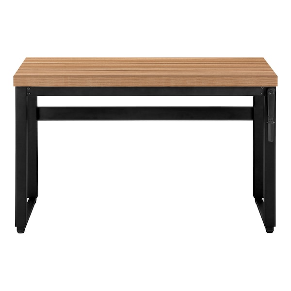 Homeroots Adjustable Brown and Black Wood and Metal Sled Computer Desk 489933 - main