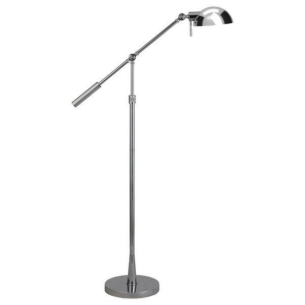 Homeroots 61" Nickel Adjustable Swing Arm Floor Lamp With Nickel No Pattern Cone Shade 523594 - main