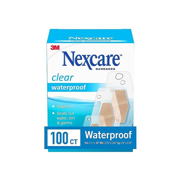 Nexcare Adhesive Strip .88x1.06 In., 1-1/4x2-1/2, 1.06x2-1/4 In. Plastic Assorted Shapes Sterile, 600PK 432-100 - main