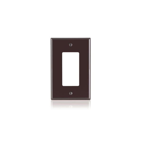 Leviton Decora Wallplate, Midway Size, Gang 1, Brown PJ26 - main