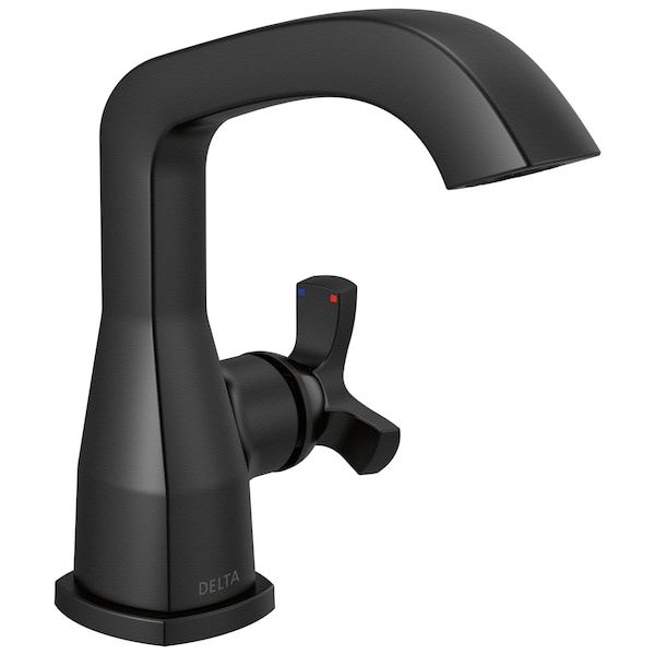 Delta Stryke Single Handle Bathroom Faucet, 6.56 in, Matte Black 5766-BLMPU-DST - main