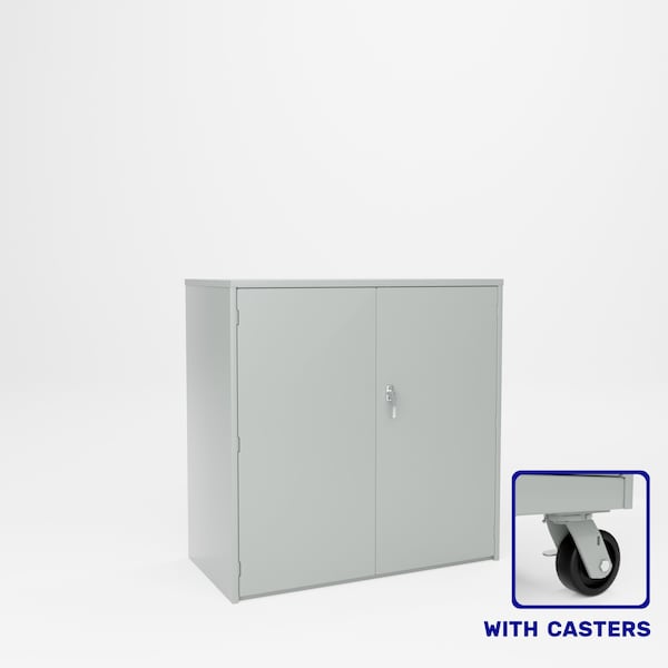 Pucel Heavy Duty Storage Cabinet with Casters, 48 in W x 54 in H x 24 in D, 2 Adjustable Shelves, Gray HDSC-4848-24-2C - main