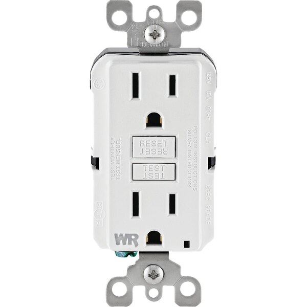 Leviton SmartlockPro Self-Test 15A White Residential Grade Tamper & Weather Resistant 5-15R GFCI Outlet R12-GFWT1-0KW - main