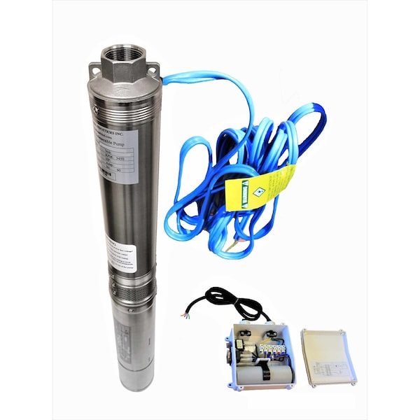 Hallmarkind Industries Deep Well Submersible Pump, 2 Hp, 230V/60Hz/1Ph, 3.5 In, Max 420 Ft Head, Max 33 Gpm MA0431X-18A-EXT - main