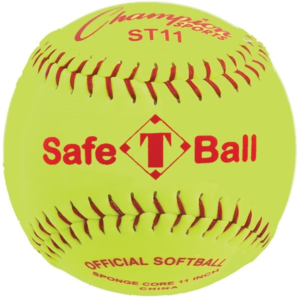 Perfectpitch 11 in. Safety Softball, Optic Yellow & Red PE3356965 - main