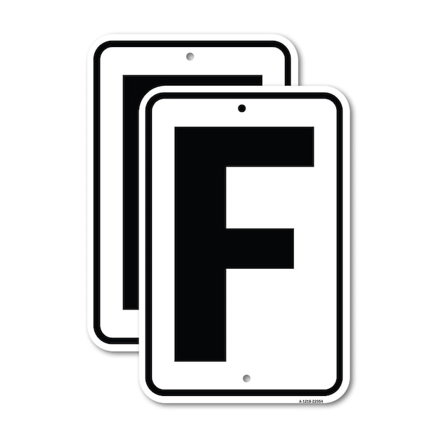 Signmission Sign with Letter F, 12'' X 18'' 2 Signs, Heavy Gauge Aluminum, 2PK A-1218-2PACK-22954 - main
