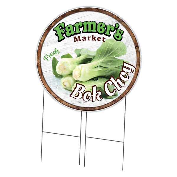 Signmission Farmers Market Bok Choy Double Sided Corrugated Plastic Circle Yard Sign, C-36-CIR-DS-WS-Bok Choy C-36-CIR-DS-WS-Bok Choy - main
