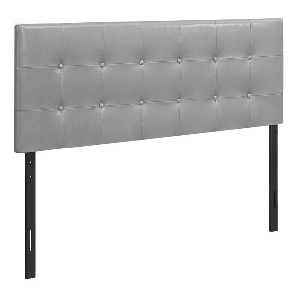 Homeroots Gray Faux Leather Upholstered Full Headboard 490184 - main