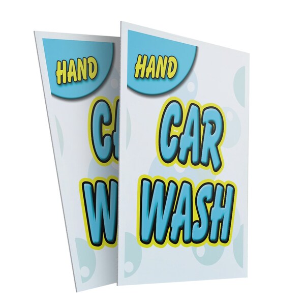 Signmission Hand Car Wash, Plastic Signs Only 24 Inch x 36 Inch, Corrugated Plastic, 2PK CSB-2436-2PACK-Hand Car Wash - main