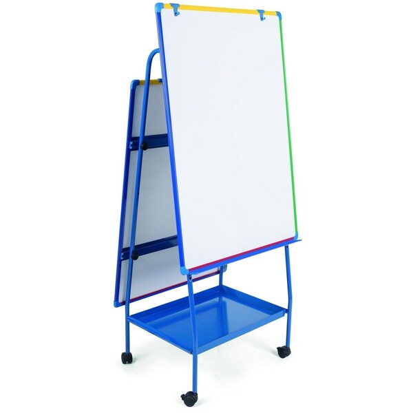 Mastervision MasterVison Dbl. Sided Height Adjustable Magnetic Whiteboard Easel, 40"x30", Colored Aluminum Frame EA49145026 - main