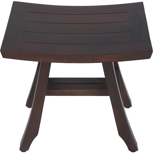 Homeroots 18" Dark Brown Teak Rectangular Shower Bench 376661 - main