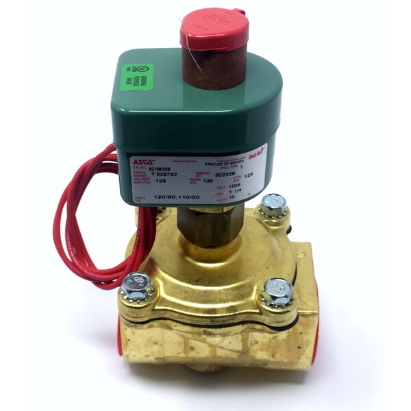 Asco 1.25in N O 120V Air/Water/Oil 0# Min 125 8210B058 120/60 110/50 - main
