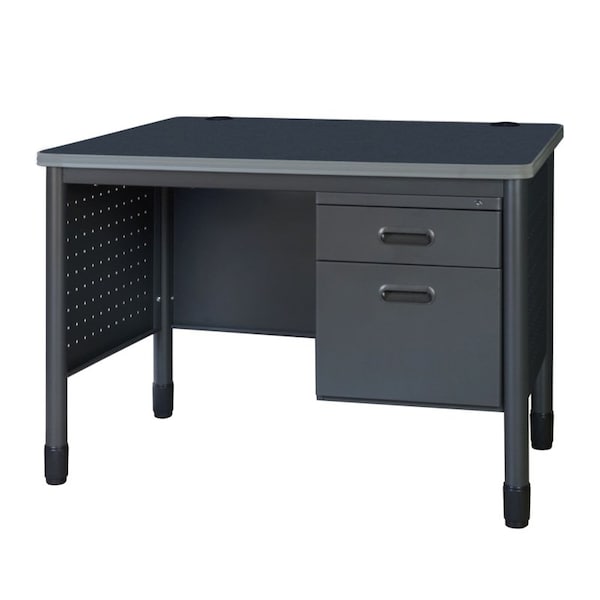 Regency Mesa Steel Single Pedestal Teacher's Office Desk 48in x 30in - Grey 66348SPGY - main