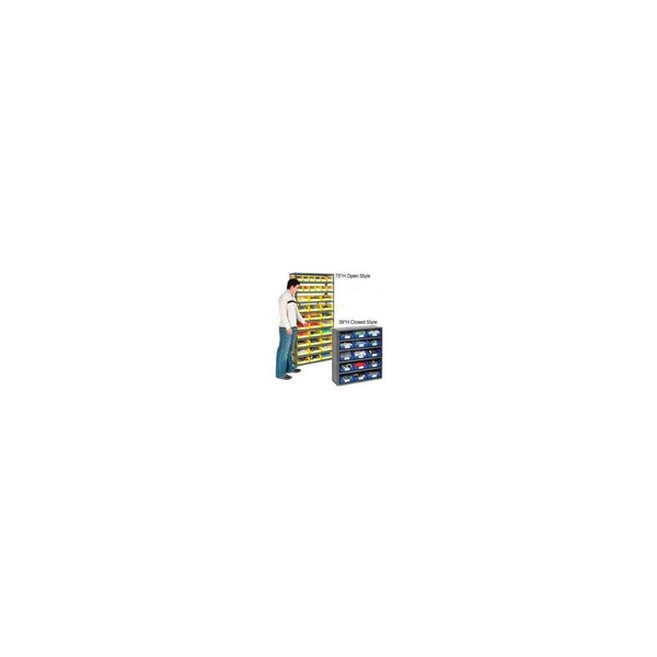 Global Industrial 10 Shelf Open Steel Shelving With 28 Akro Bins 36"X18"X73" 603474BL - main