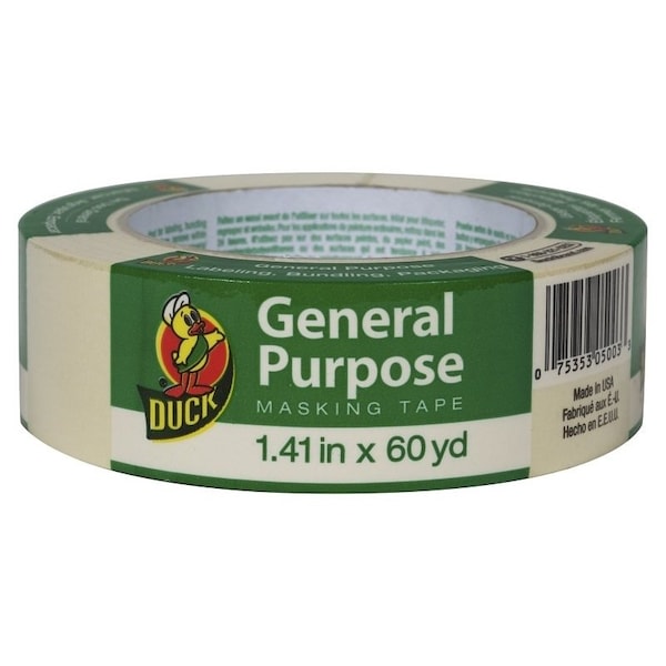 Duck Brand 394697 Masking Tape, 60 yd L, 141 in W, Beige 286510 - main
