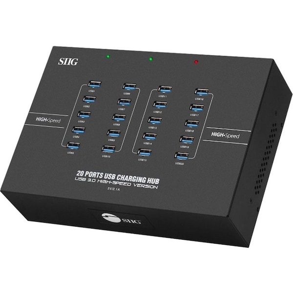 Siig 20-Port Industrial USB 3.0 Hub with Charging - USB Type B xx ID-US0611-S1 - main
