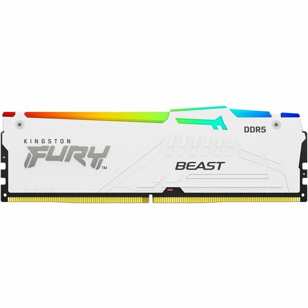 Kingston 32GB 6400MT/s DDR5 CL32 DIMM (Kit of 2) FURY Beast White RGB XMP KF564C32BWAK2-32 - main