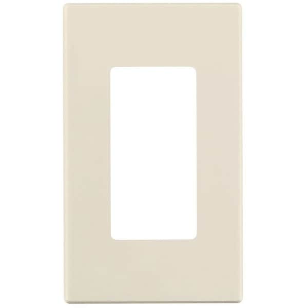Leviton Decora Wallplate, Screwless, Standard Size, Gang 1, Light Almond 80301-ST - main