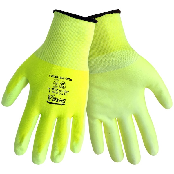 Global Glove PUG-118 Samurai, High-Visibility, Tuffalene HDPE Gloves, Cut Resistant, Large, 12PK PUG-118-09 - main
