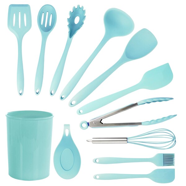 Megachef Light Teal Silicone Cooking Utensils, Set of 12 MGSP-814 - main