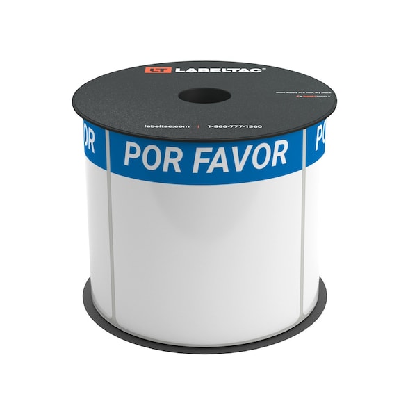 Labeltac LabelTac 4 and Pro Model Die-Cut inPor Favorin, Please Header Supply 4in x 4in, 200 labels per roll LT44PLEASE-SPAN - main