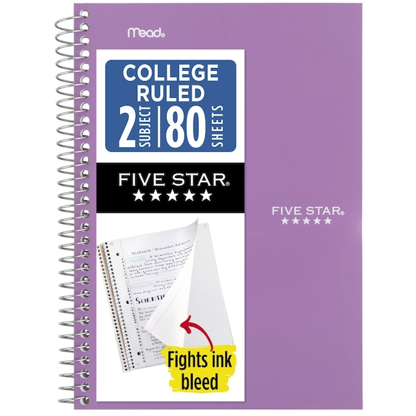 Five Star Spiral Notebook, 2 Subject, CR, 6in x 9 840029CF1-ECM - main