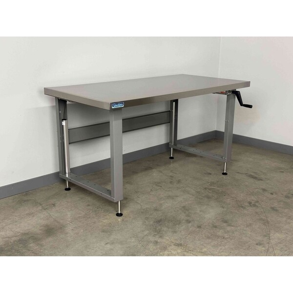 Stackbin Hand Crank Workbenches, 60"W, Adj.H, 1000lb S6030-4000-BK - main