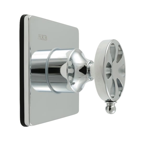 Kingston Brass Single-Handle Three-Way Diverter Valve with Square Trim Kit, Polished Chrome KS3041RX - main