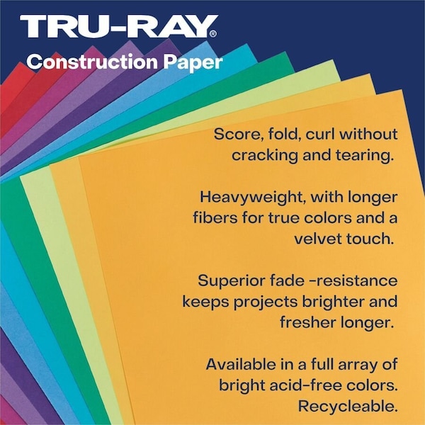 Tru-Ray Heavyweight Construction Paper, Blue, 50PK PAC103054 - main