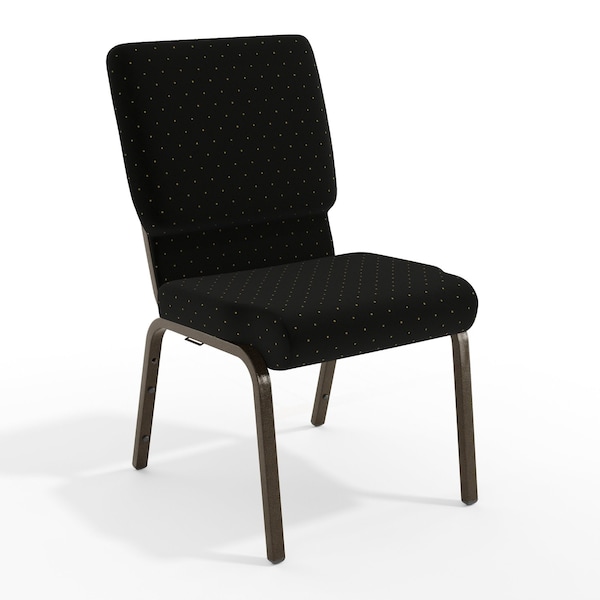 Flash Furniture 18.5"W Black Dot Fabric Stacking Church Chair, 4PK 4-XU-CH-60096-BK-GG - main